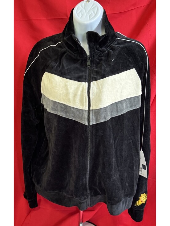 Lusso Cloud Jackets & Blazers - Lusso Black Phoenix Suns Nixie Colorblock Chevron Full-Zip Jacket Womens XL NWT